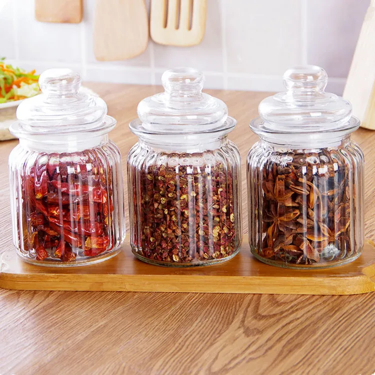 Glass Cookie Candy Penny Jar with Glass Lid 1 Gallon Old Fashioned Clear Round Storage Container