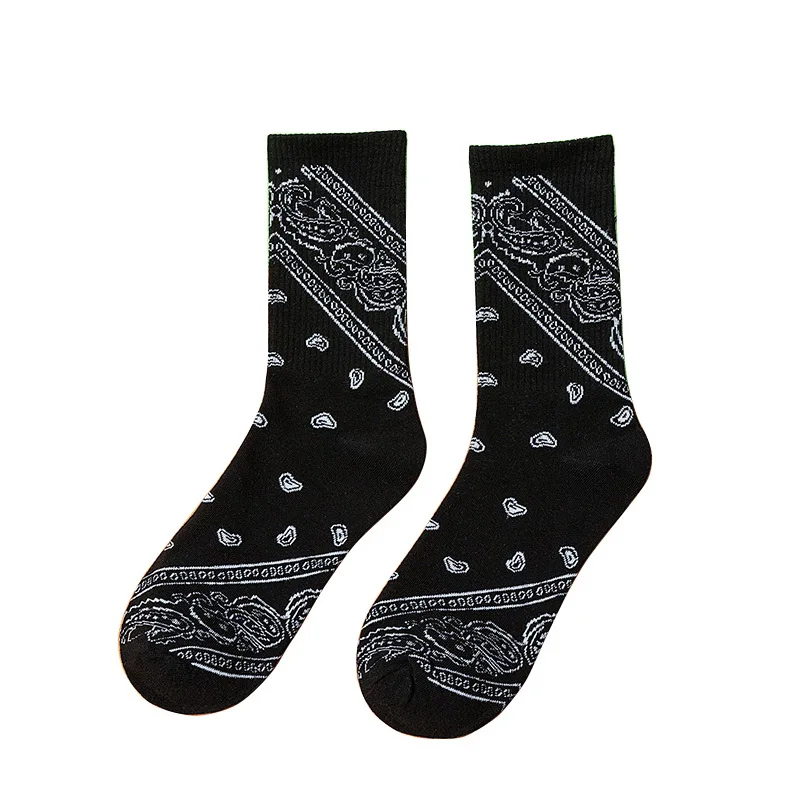 New Style Hot Sale Fashion Funny Paisley Hip-hop Skateboard Stocking Soft Cotton Popular Couples Cartoon Socks Sox