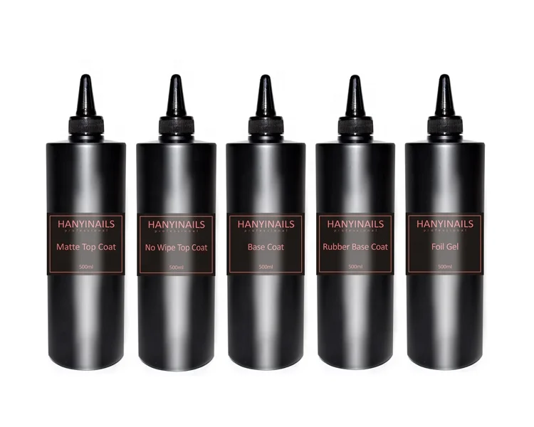 Hanyinails Factory Offering Bulk Packing Basic Clear Gel Polish in 500ml  16OZ Refill Bottle  Professional UV Nail Gel Polish