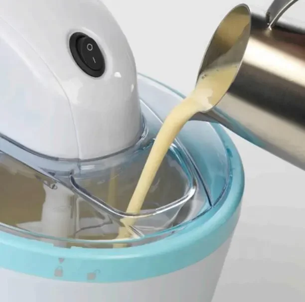 Hot Selling Small Ice Cream Machine 1.2l Sky Blue Household Soft Ice Cream Machine