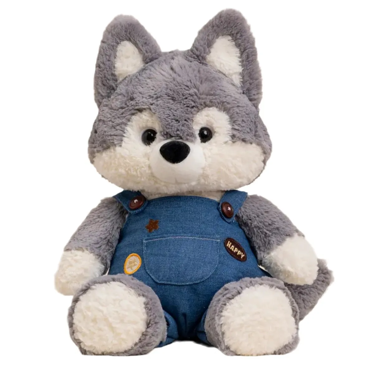 Wholesale Cute Plush Dog and Fox Stuffed Animal for Kids and Babies Room Decor Plush Husky and Fox with Cloth Doll