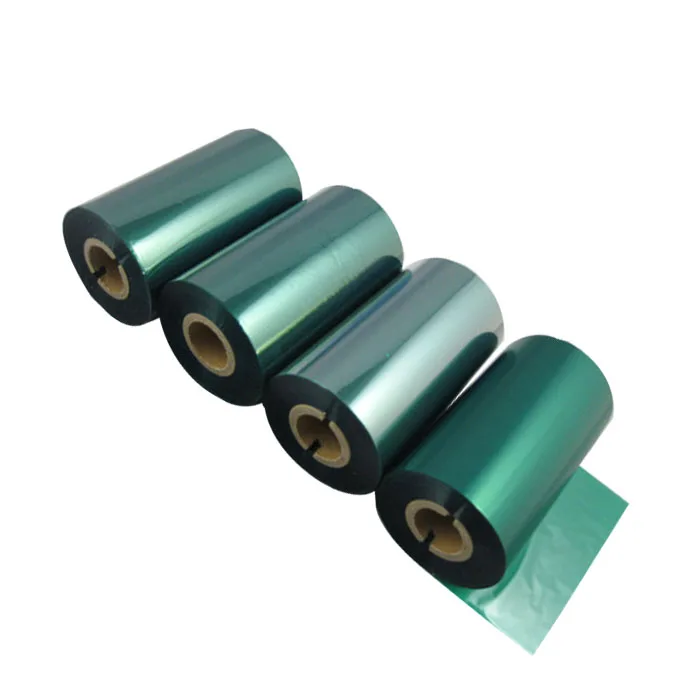 self adhesive Thermal Sticker label Print Green wax resin Barcode Thermal Ink TTR printer ribbon
