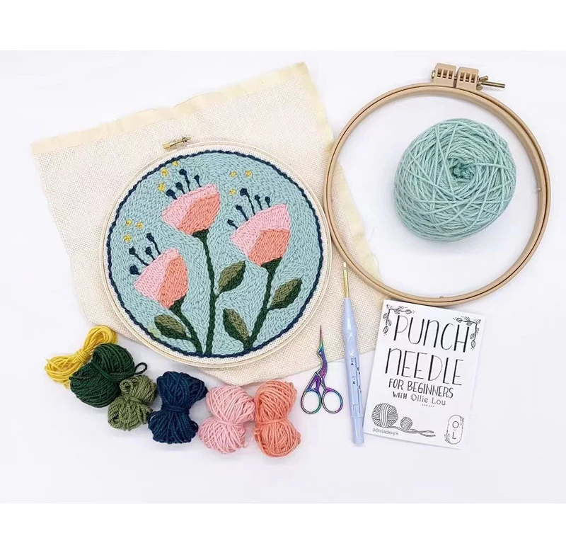 Interior Design Wall Art Ideas Punch Needle Kit for DIY Modern Wall Hanging for Home & Office