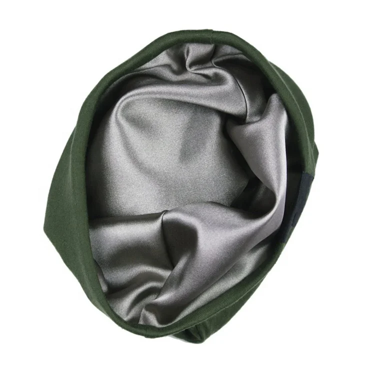 Custom sublimation beanie satin lined cap blank beanies spandex rayon hat slouchy beanie wholesale