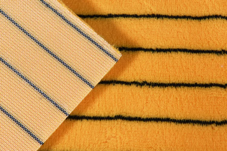 Yellow base black stripe polyester Rolling fabric Warp knitting Paint brush fabric Brush fabric