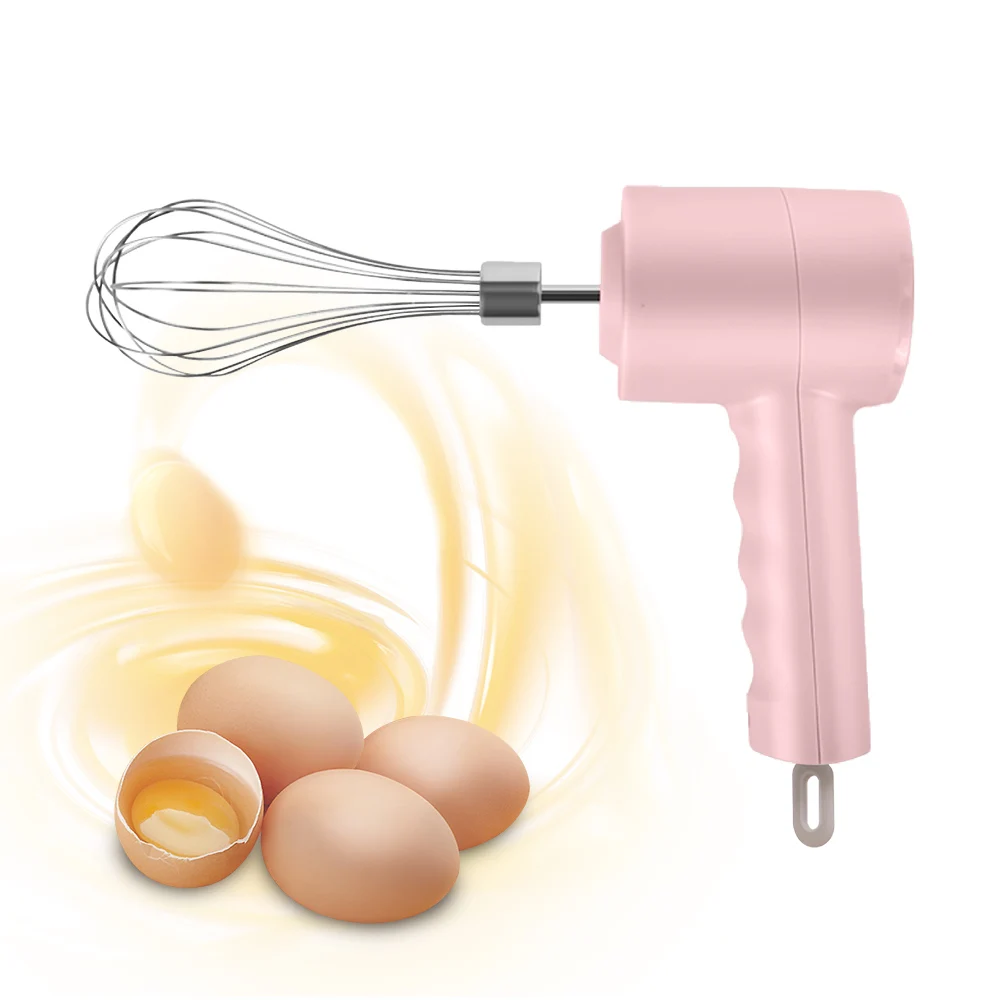 3 Speeds Two Bars Kitchen Cream Egg Starch Automatic Mini Usb Rechargeable Wireless Rotary Electric Egg Beater