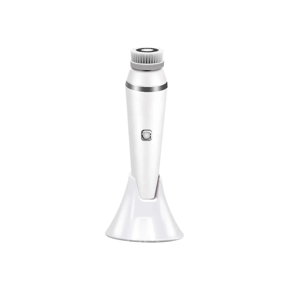 2021 New Design Portable Facial Exfoliator Electric deep cleansing 4 In 1 Wireless Multi-fuction Silicone Facial Cleansing Brush