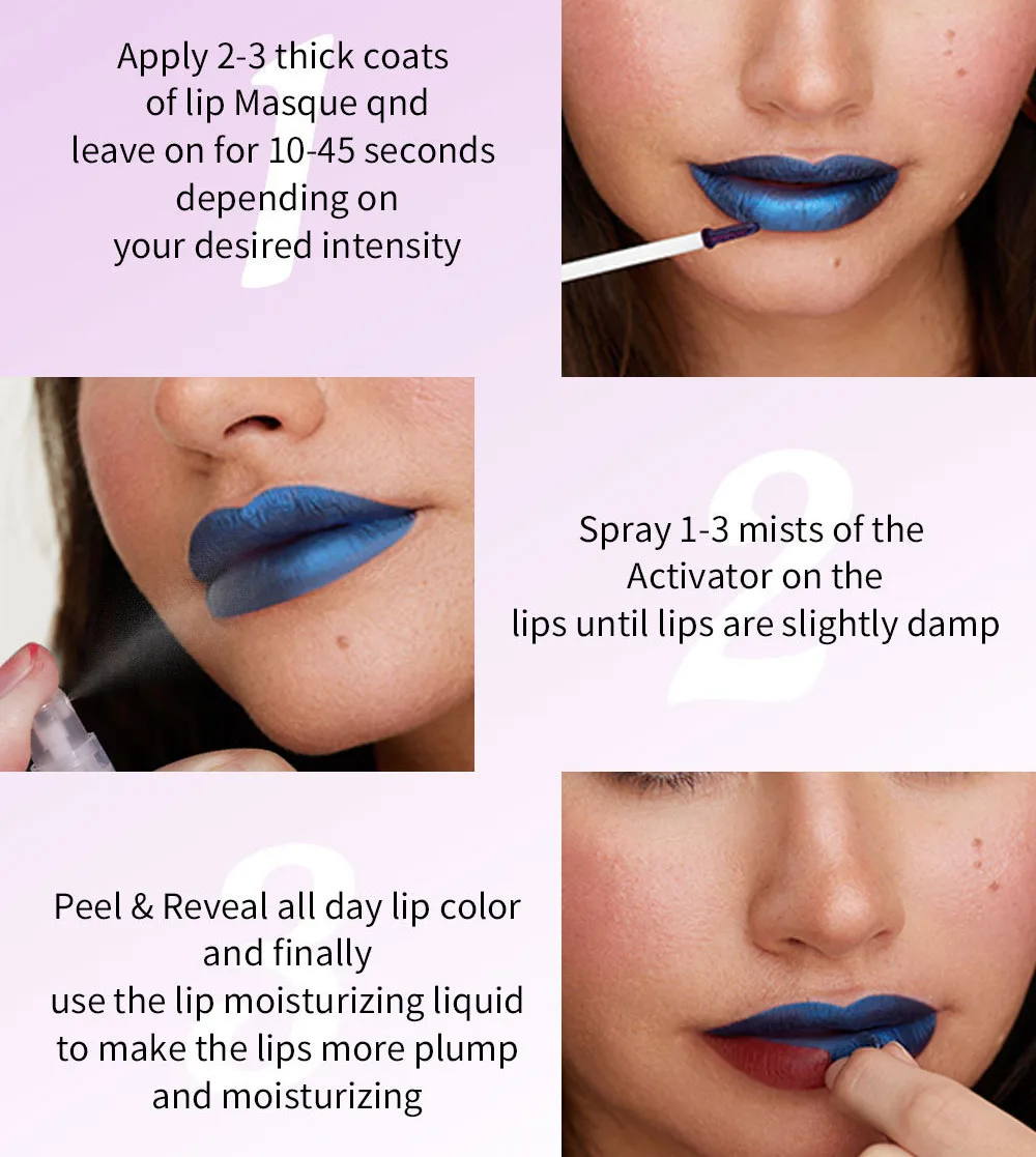 Long Lasting Peel Off Lip Stain Makeup Lip Tint Set Waterproof Lip Gloss