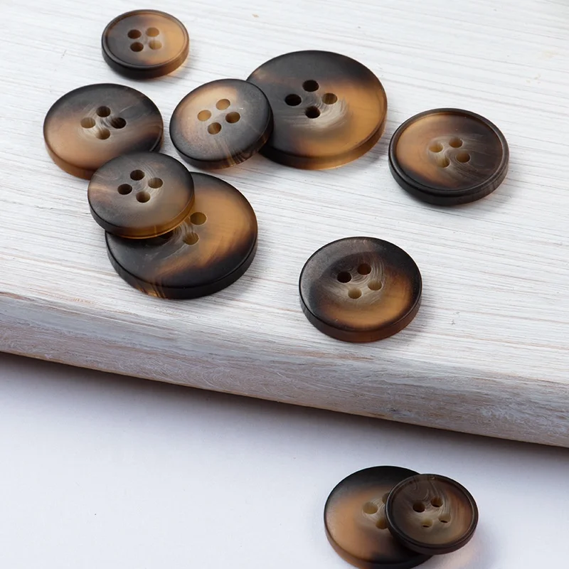 wholesale round 4 hole custom polyester resin button oekotex  cheap buttons polyester buttons for clothing