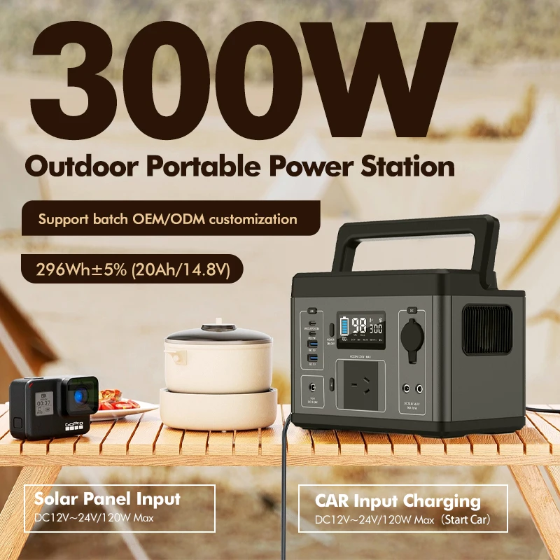 Outdoor High Capacity Camping Solar Mobile Bank Portable Power Station Generator Ctechi Power Station 300w