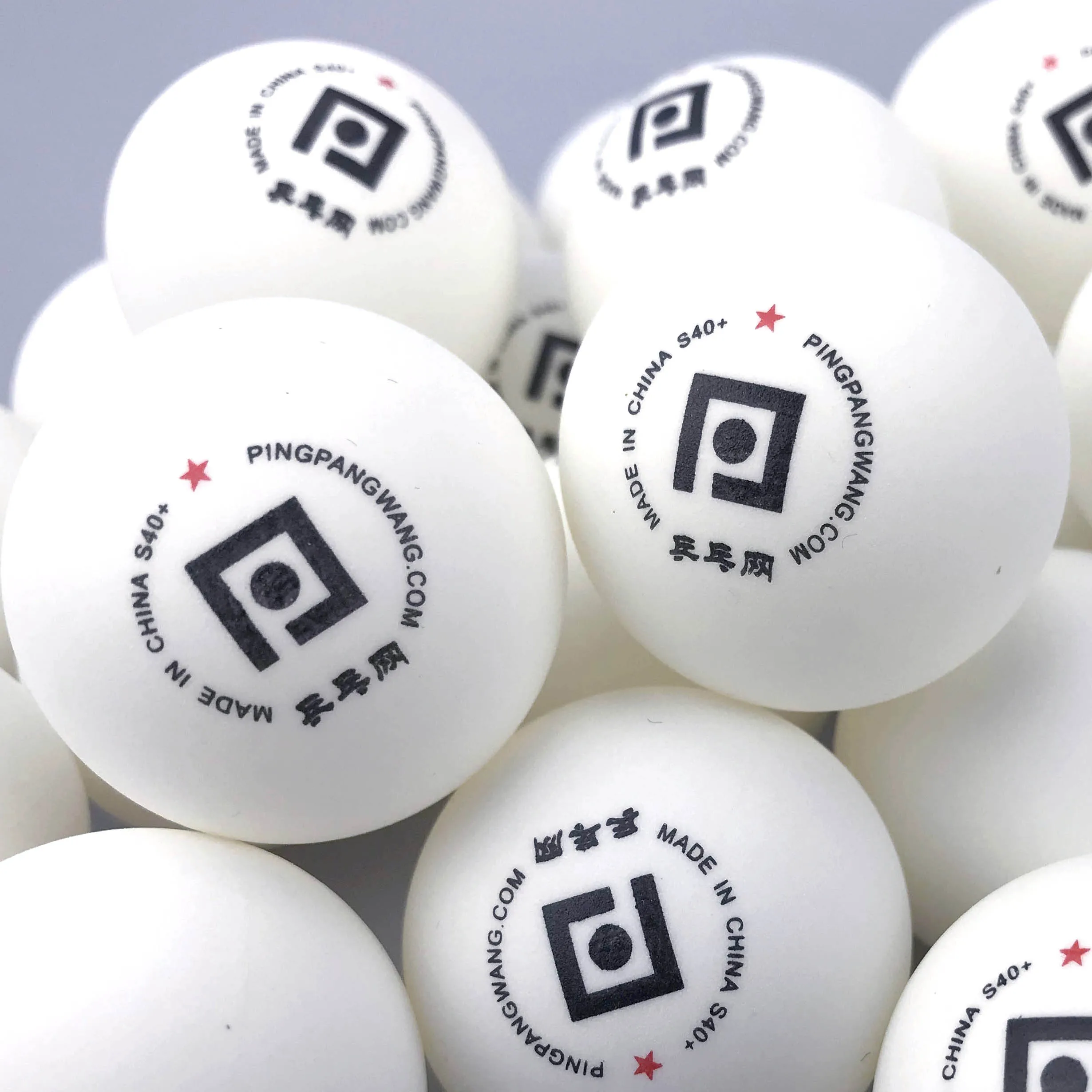 PINGPANGWANG S40+ 1-star table tennis Custom New Top new material serve machine training multiple balls 100 bags 40mm