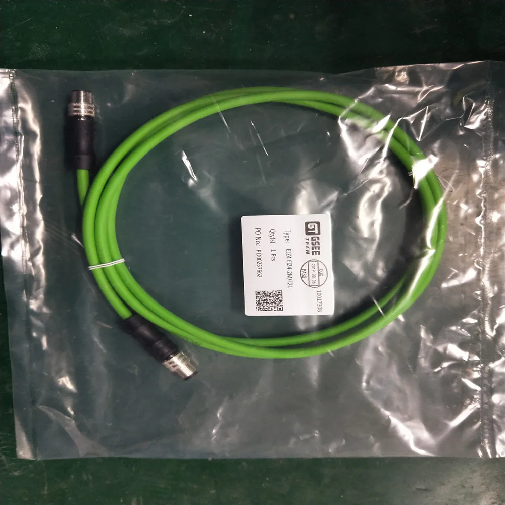 
Waterproof M12 4pins male to male industrial ethernet connector with 2m cable moduled 