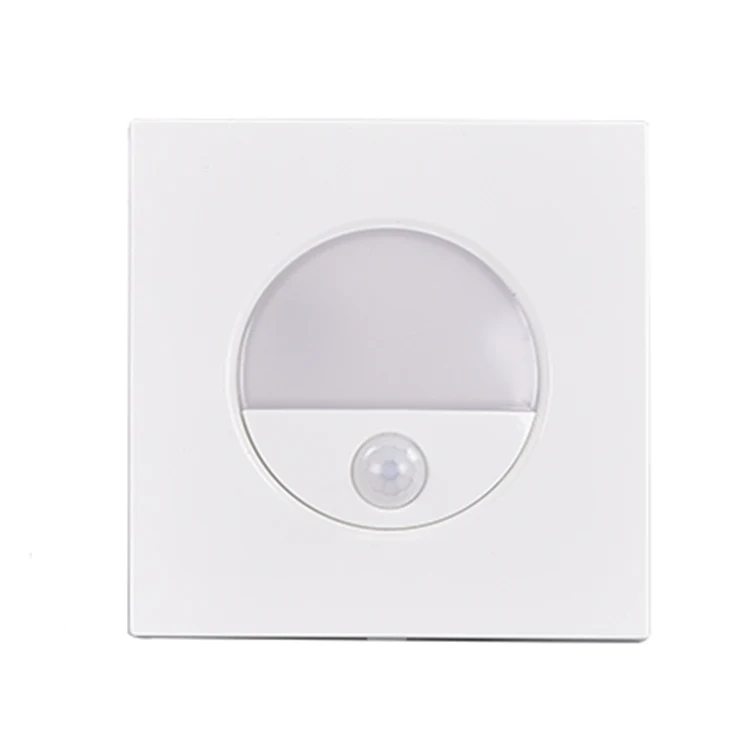 indoor white square 1w PIR sensor foot lamp recessed motion sensor led step stair lights side staircase light
