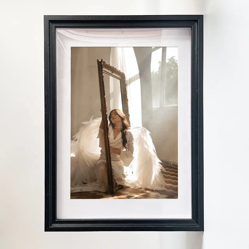 oak wood white black photo frame 20x30 30x40 40x50 50x70 cm wall gallery arts family picture frame eco-friendly photo frame