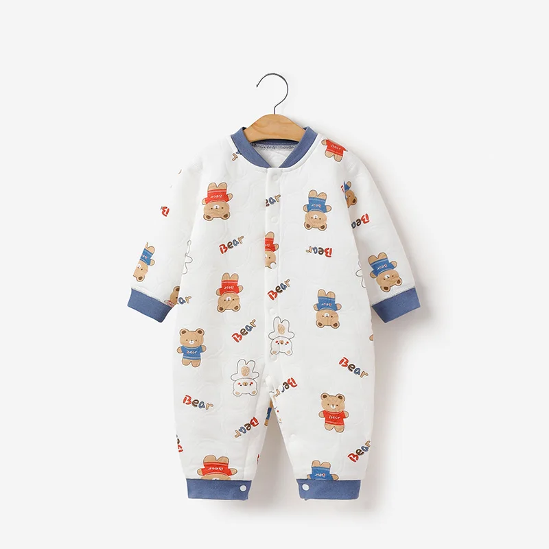 Cute Bear Knitted Clothing for Newborn Baby Boy 100% Cotton Unisex Spring Clothes Available for ODM Supply