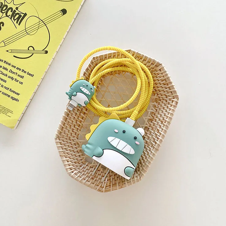 Big and small cartoon custom Data Line Cord charger cute animal cable bite  protector for phone