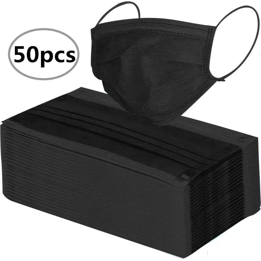 Wholesale Black ASTM Level2 3-ply Surgical Maskss CE Medical Black Facemask High Quality Manufacturer Disposable Face Masks