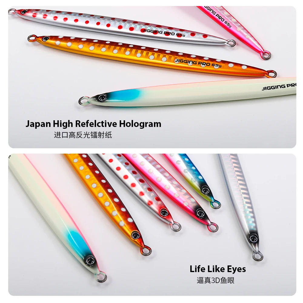 Jigging pro Lgng Slim Casting Jig Lure 65g 85g Deep Sea Jigging Lure Metal For Amberjack Hard Fishing Lure Pesca