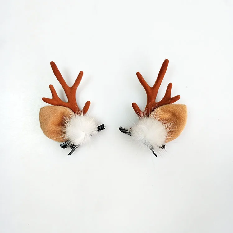 
13D stock hot sale best price newly style eco-friendly elk christmas deer ear hair clip accessories 