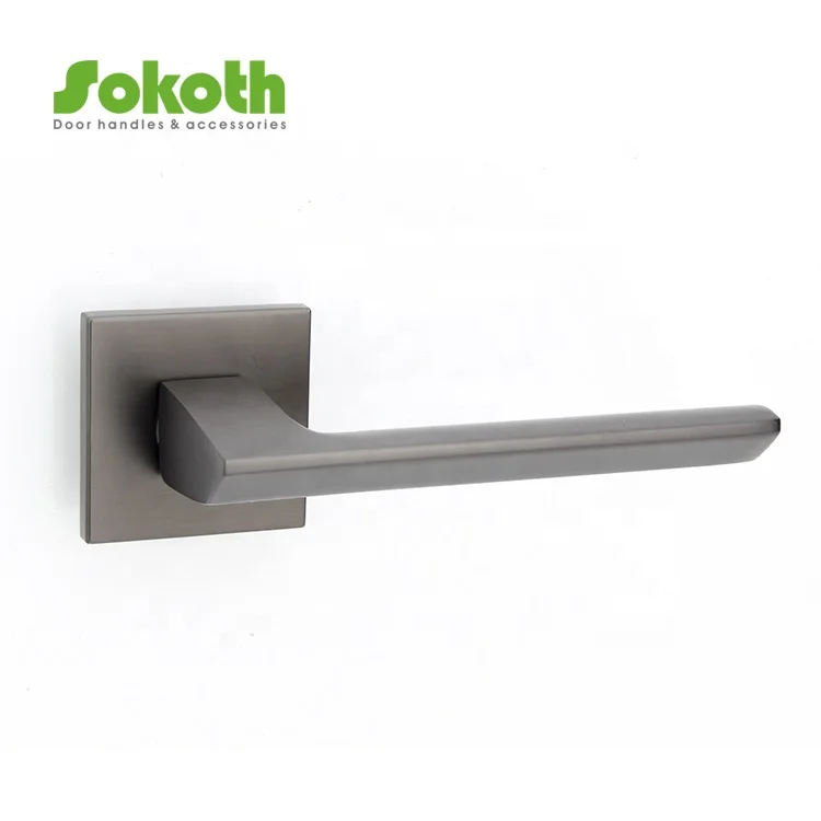 simple modern thin black aluminum door handle