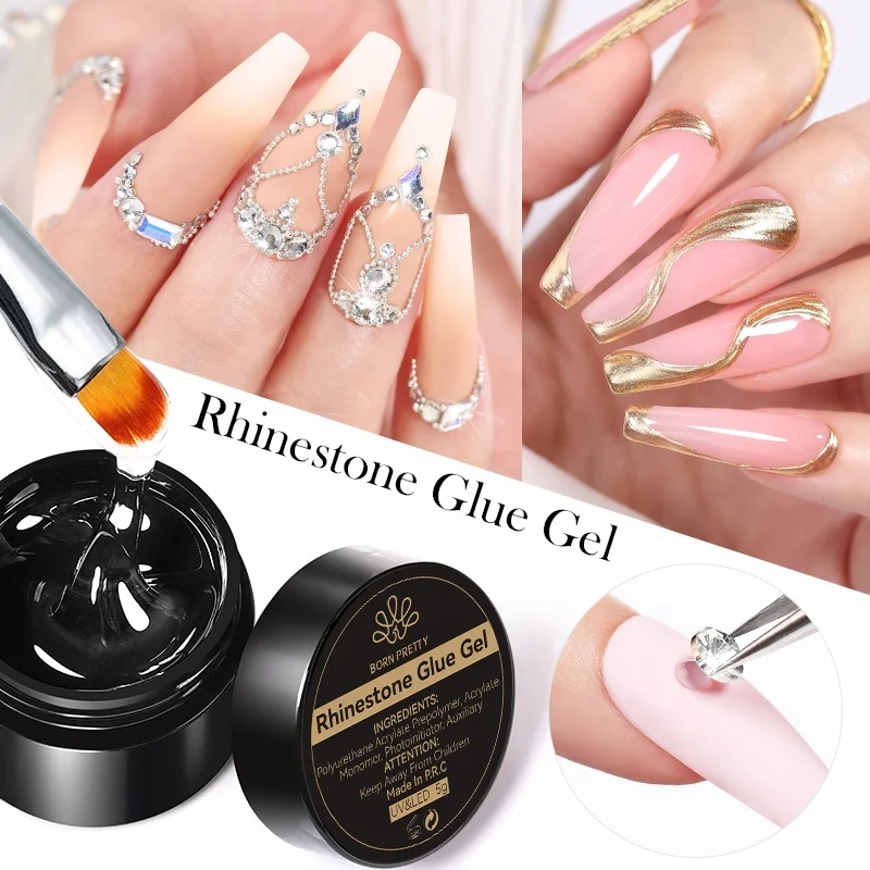 BORN PRETTY 5g 10g 30g High Quality Strong Adhesive Nail Rhinestones Glue Gel For Manicure Gem Decorations Resin Nail Glue