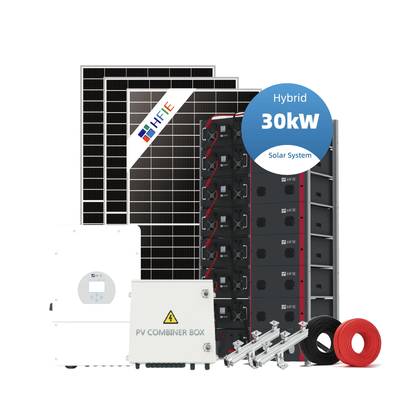 HFIE 30kw-2MW Complete Solar PV Panel Products Inverter Generator Kits Supply Solar Energy Storage Home Power System