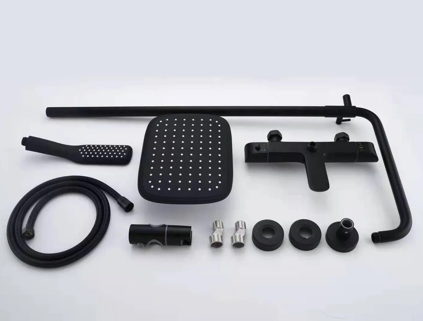 Top Quality Brass Thermostatic Shower Column With Rainfall Shower Head And Hand Shower For Bathroom