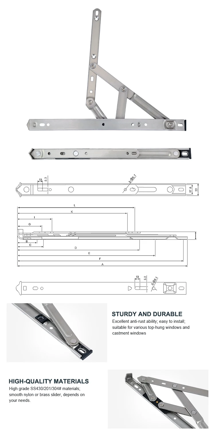 Aluminium door friction stay /pivot hinge, Window Hardware Manufacturer in China