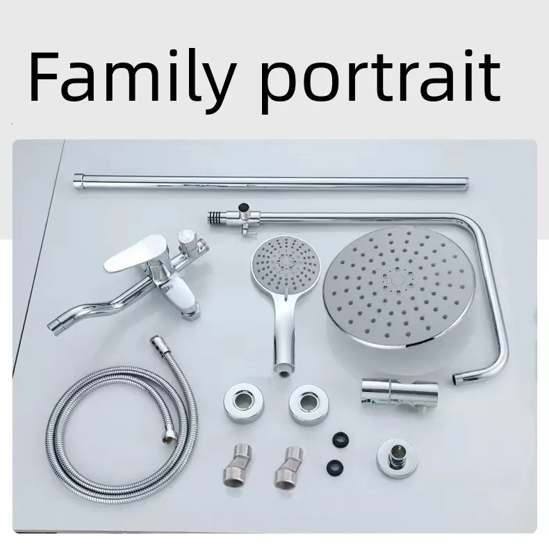 Competitive Price Chrome Brass Bathroom Hot Cold Water Round Shower Head Wall Mounted 3 Functions Shower Set Rain