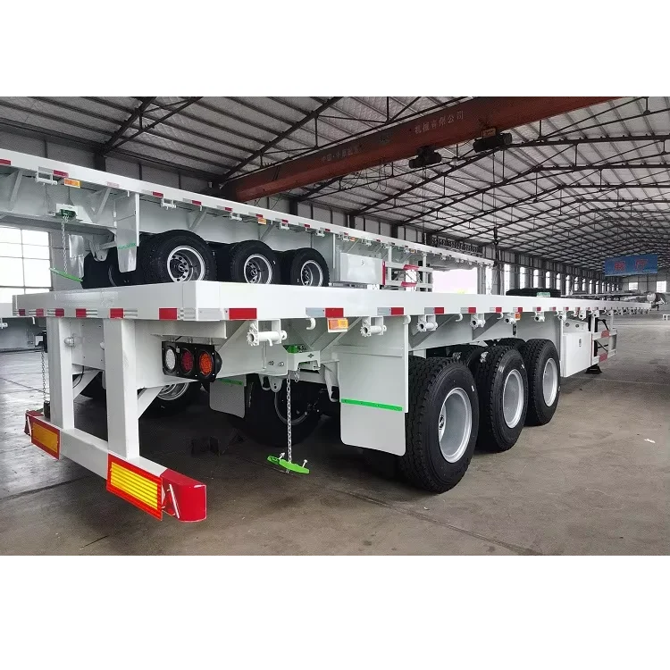CNHTC Sinotruk 3 Axle 40ft 60 tons 2/3/4 Axles Flat-Bed Container Semi-Trailer Full Trailer Custom Made Brand New from Factory