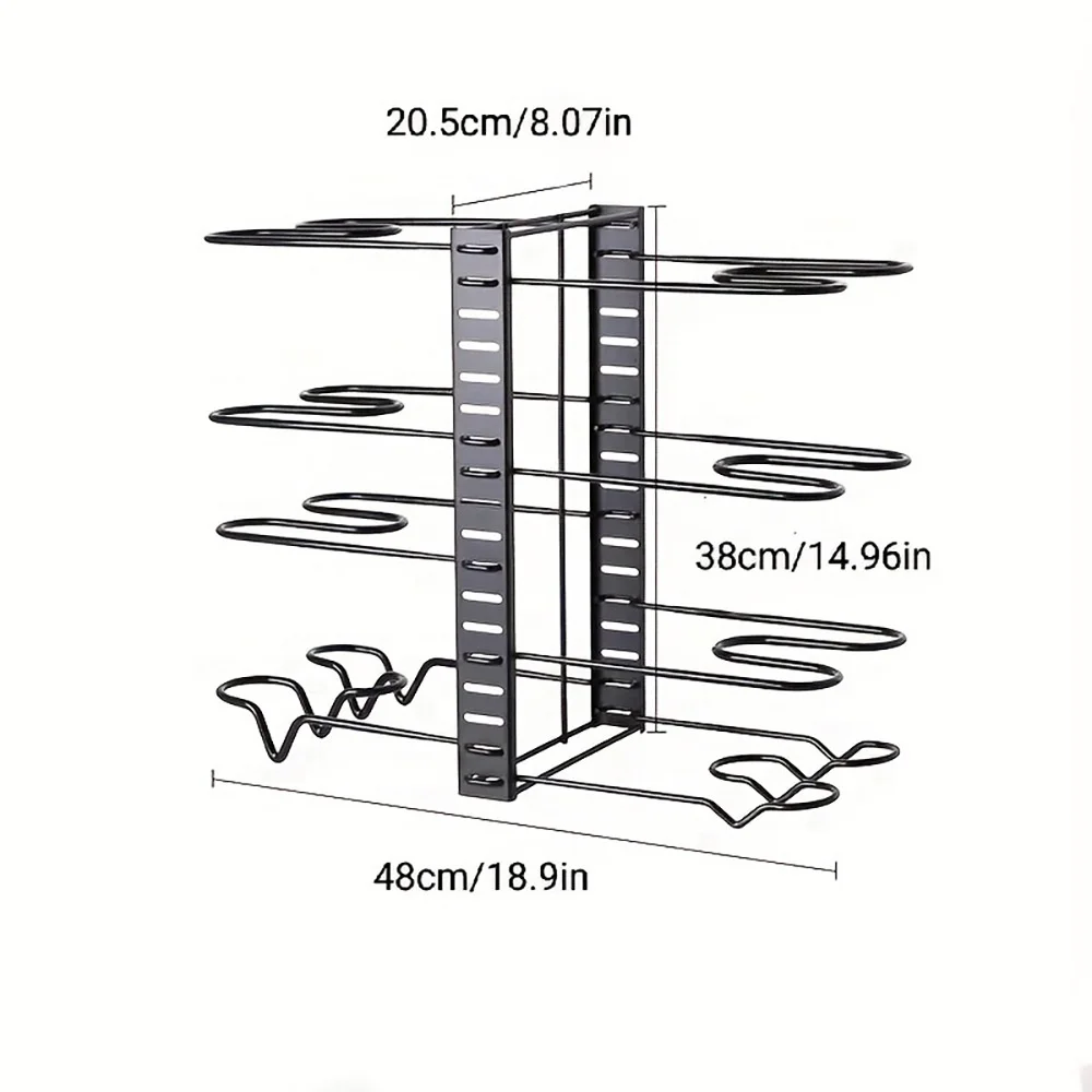 Adjustable Standing Type Metal Kitchen Shelf No Punching Cutting Board Placement Rack Wall-Mounted Chopping Board Storage Holder