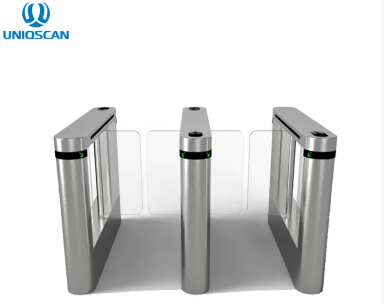 With 5 pairs of infrared brush motor swing barrier gate biometric fingerprint access control with turnstile