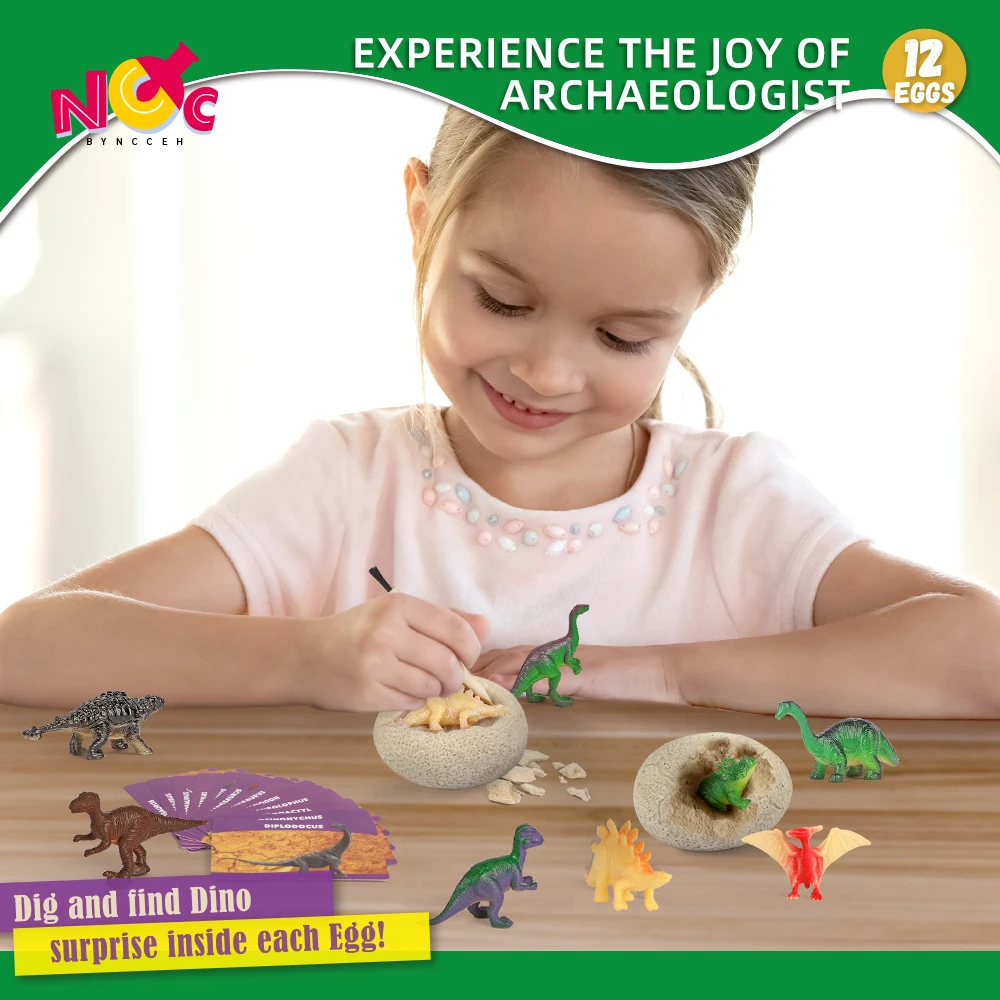 CPC excavation kit mini unique dinosaur egg children educational toys dino fossil archaeology toy dinosaur egg dig kit kids gift