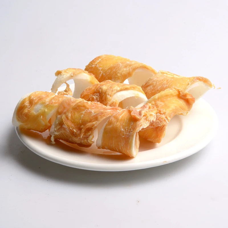 Pet Molar Snacks Dog Chew Treat Chicken Spiral Rawhide Roll Dog Treats Natural Rawhide Dog Chew