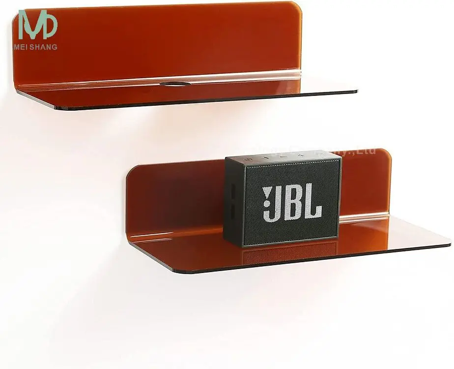 Wall Mount Clear Acrylic Bathroom Storage Shelf Book Stand Display Holder