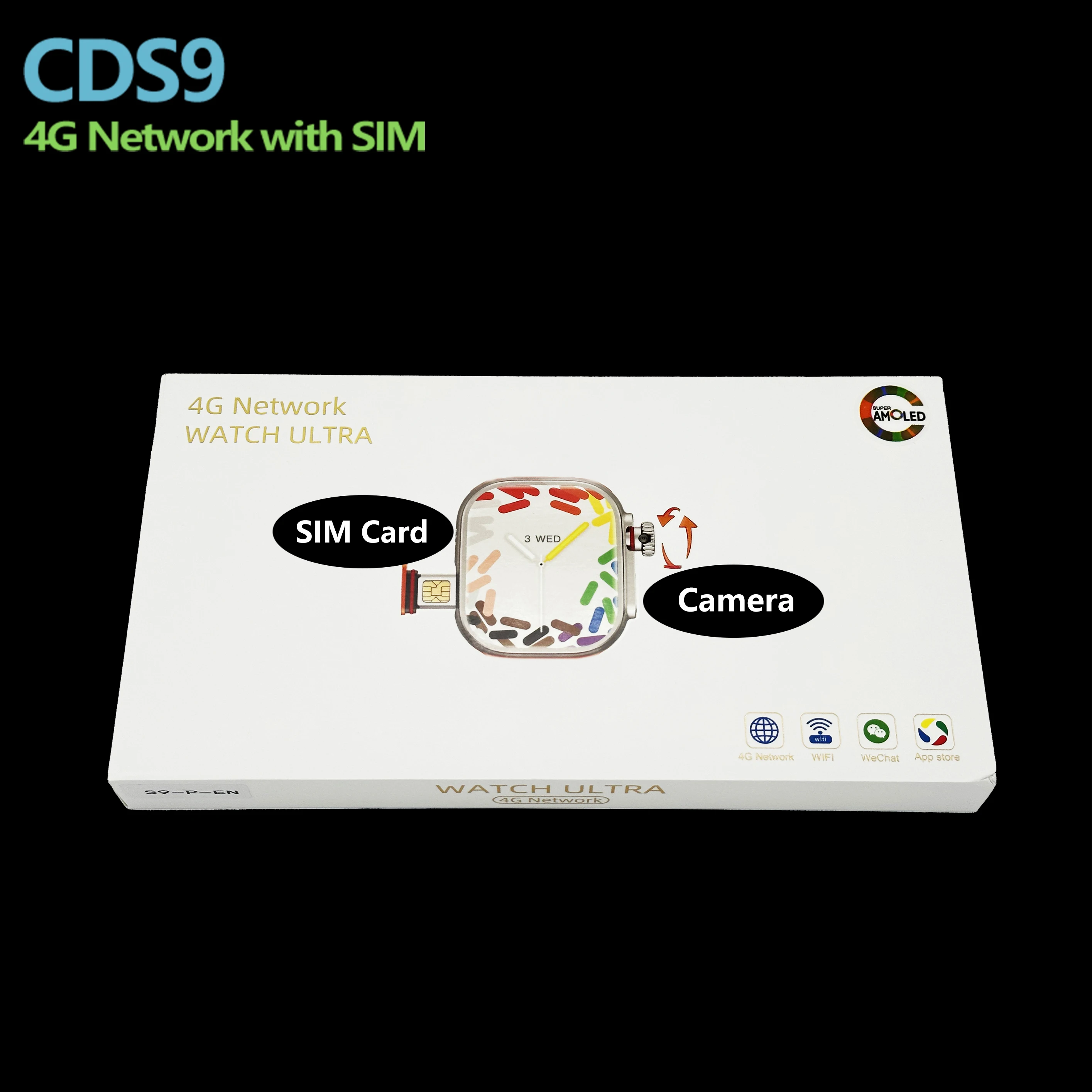 Ready To Ship Sports Mode Camera Smartwatch Cds9 32Gb Music Dial Apps Monitoring S9U Ultra Watch Touch Screen Sim Card