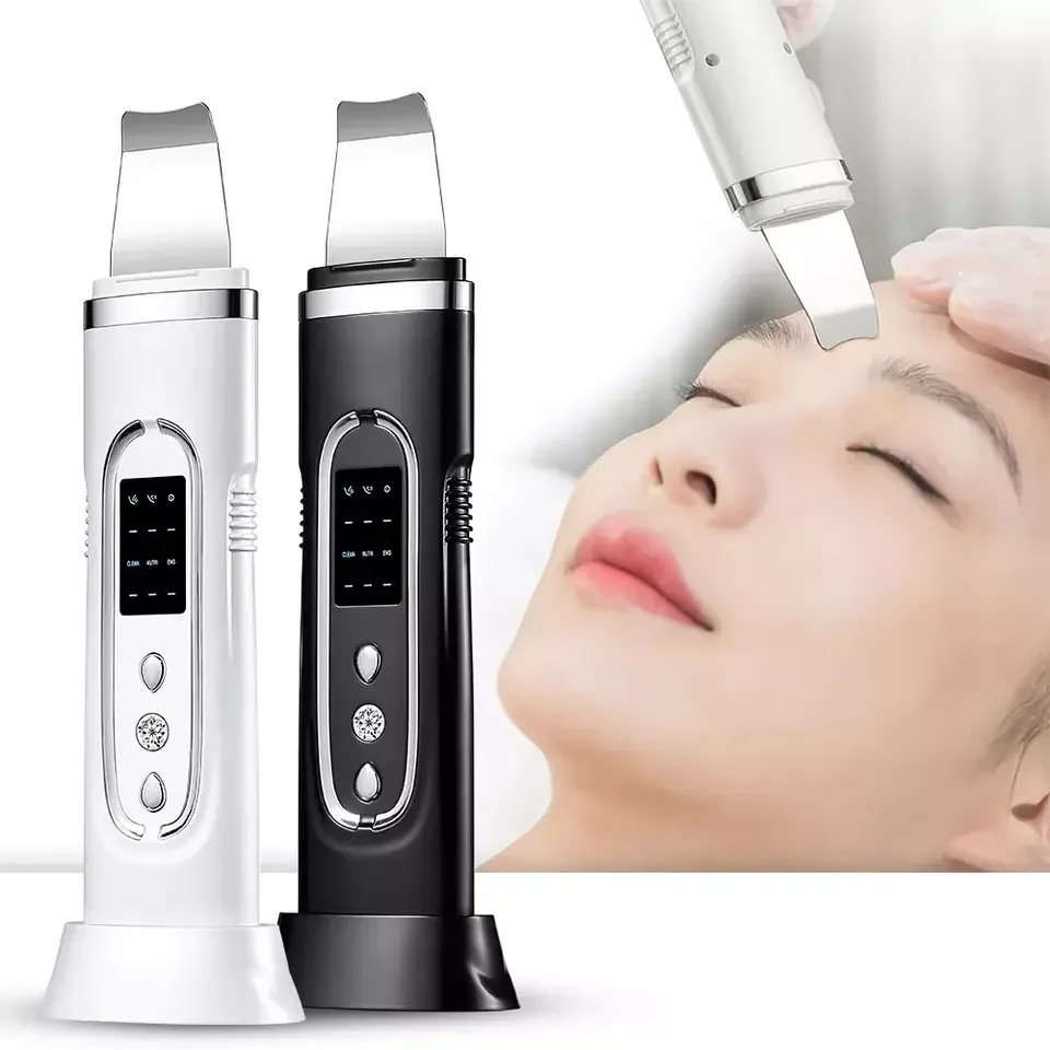 2024 Electric Facial Dead Skin Peeling Professional Blackhead Remover Facial Scraper Sonic Clean Ultrasonic Skin Scrubber