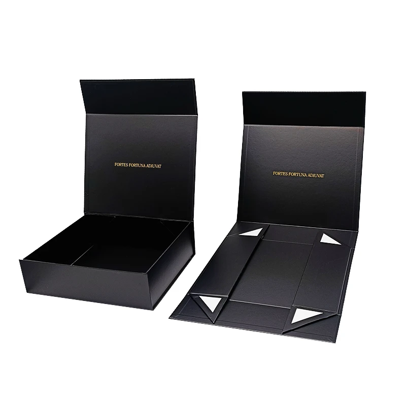 Custom printing logo rigid cardboard luxury flap open magnetic clothing folding packaging gift box paper boxes