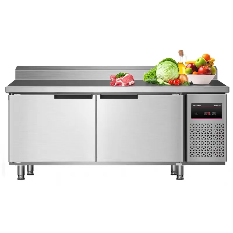 Commercial Stainless Steel Fresh-Keeping Refrigerator Workbench Freezer with Water Bar Operating Table 220V