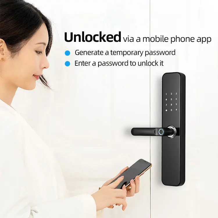 High Quality Keyless Electronic Tuya Wifi App Ttlock Biometric Fingerprint Password Digital Smart Lock For Home