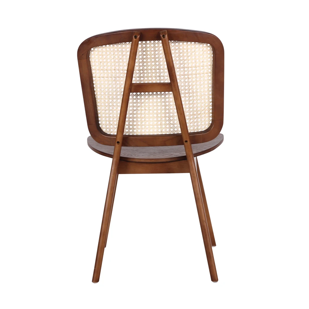 Nordic Ash Solid Wood Restaurant Modern Rattan Dining Chair Cane Wood Cafe Restaurant Furniture Chair
