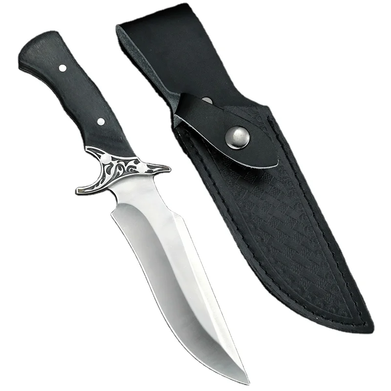 Fixed Blade wood handle Camping Outdoor Hunting Knives tactical knife survival knife With Sheath
