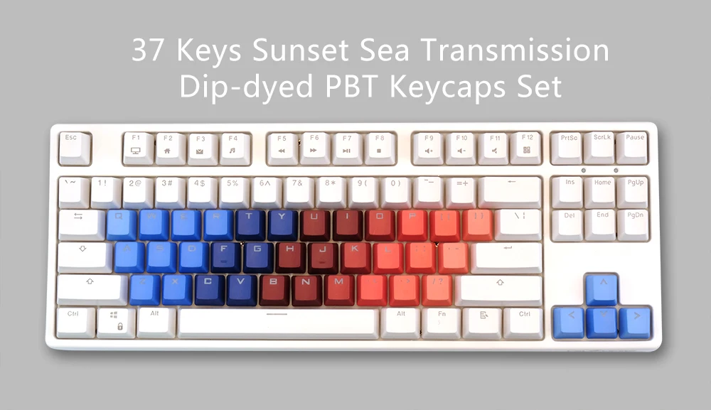 Translucent Keycaps Double shot Injection Molding Keycap Blue Custom Gaming Keyboard PBT Keycap Set