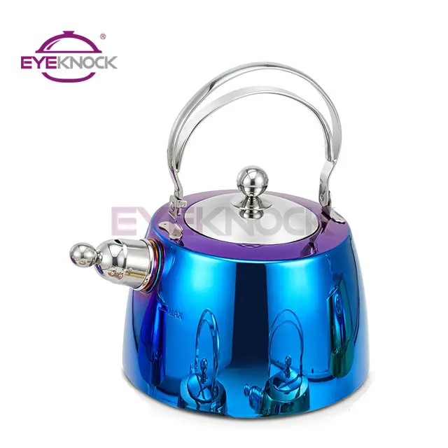 Hot sale 3 Litre stovetop Induction 304 Stainless Steel Water Kettle with Gold PVD coating Whistling Kettle