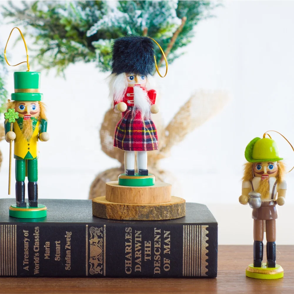 New Arrive Customized Christmas Gift New Mini Interior Pendant Nutcracker For Christmas Wood Doll Ornament