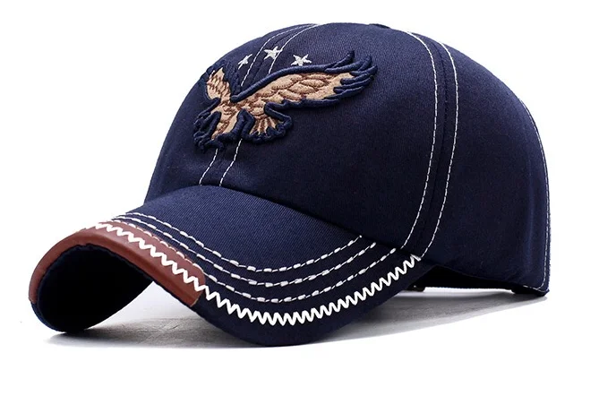 new High Quality Fashion Gorras Custom Logo 6 Panel Suede Hat Mens Womens Personality Sports Embroidered Eagle Baseball Golf Cap