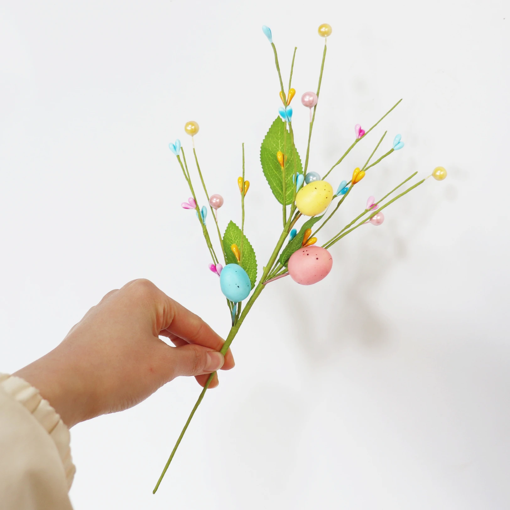 New Pearl color artificial berry color eggs spring Easter home decoration hand-rolled paper DIY  branch wedding decoration