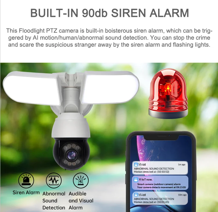 Tuya Courtyard Floodlight Camera Outdoor 1080P Waterproof WiFi Camera LED Lamp Security Surveillance CCTV IP Camera