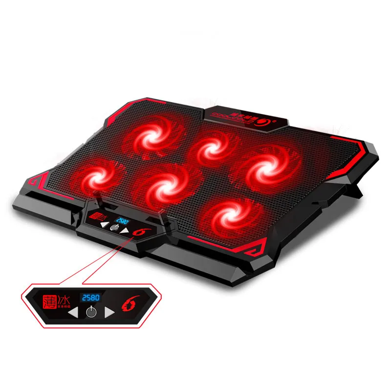 Professional Custom k38 Coolcold notebook computer thin six fan radiator 6 fan  cooling base for laptop