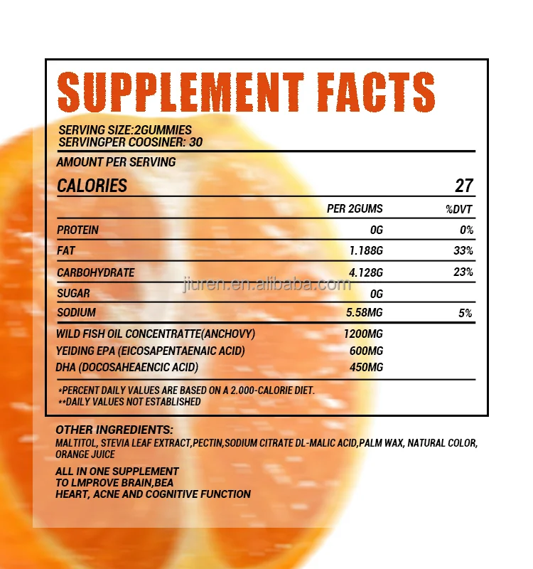 DHA Seaweed Oil Omega-3 Soft Gummies Promotes Sleep Soft Gummies Natural Brain Supplement